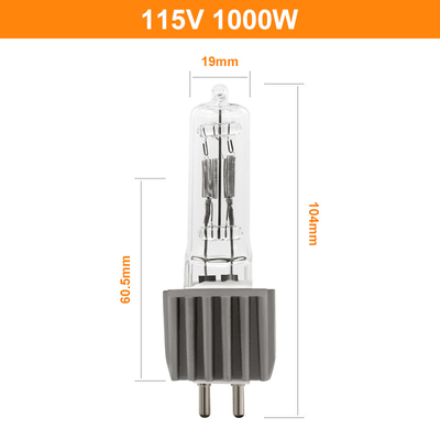 115V 1000W Thạch anh vonfram Halogen Đèn chiếu sáng sân khấu Bóng đèn thay thế