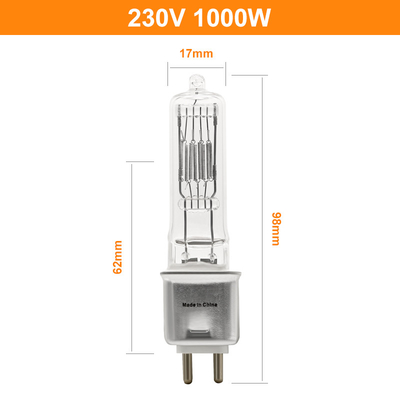 Bóng đèn thạch anh 230V 1000 Watt Đơn đầu cuối 3200k GX 9.5 Nắp pin cho đèn trần