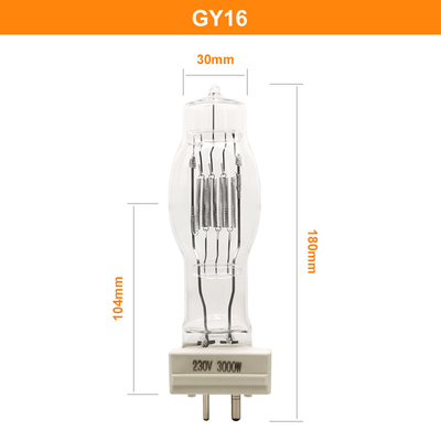 Bóng đèn Halogen thạch anh GY16 3000W 3200k Bóng đèn rọi biển có bộ tản nhiệt