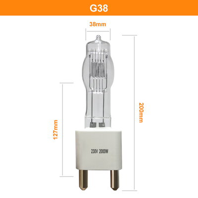 Đèn Halogen cao áp 230v Bóng đèn 2000 Watt G38 Một đầu kết thúc