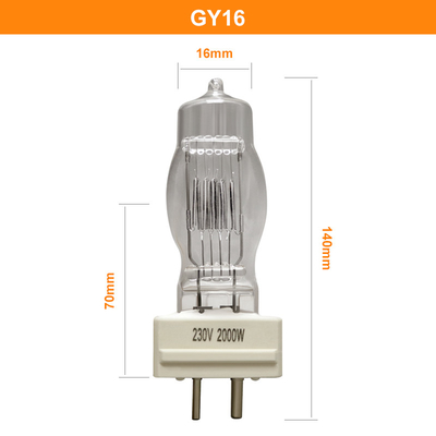 230v 2000w GY16 Đèn rọi Halogen Bóng đèn thạch anh 400h 3200K