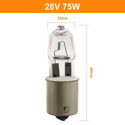 28V Đường sắt Xe lửa Đầu máy Thạch anh Đèn pha Halogen Bóng đèn 75W Cơ sở Bayonet