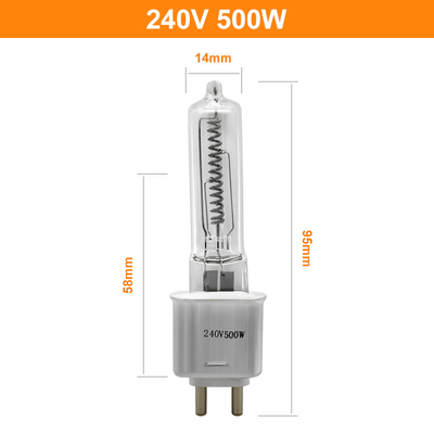 Bóng đèn Halogen thạch anh 240V 500 Watt Lumens Cao G9.5 Hệ thống sưởi hồng ngoại Video TV