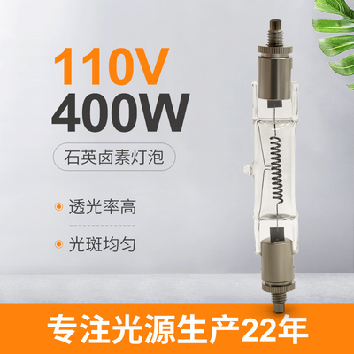 110v 400w Vonfram Halogen bóng đèn kết thúc đôi Bóng đèn xe lửa SFC Cơ sở 108mm