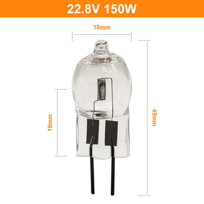 G6.35 Bóng đèn Halogen vonfram thạch anh Bi-pin 150w 22.8V Bóng đèn chiếu sáng phòng mổ