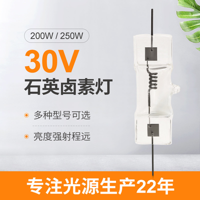 Đèn quang hiển thị Halogen nhỏ 30V 200W Bóng đèn Halogen thạch anh 250W