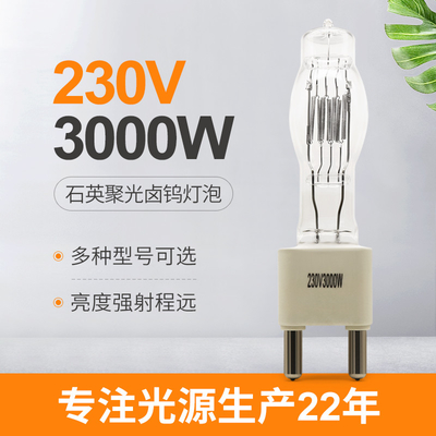 Đèn chiếu sáng hàng hải 230V 3000W Bóng đèn Halogen Thuyền G38 3200K Sân khấu Studio