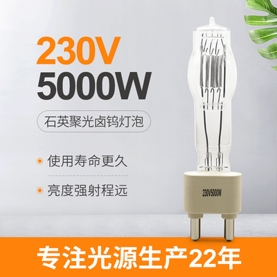 Bóng đèn thạch anh sân khấu 230V 5000W G38 ​​Studio Giải trí tiệc cưới Bar